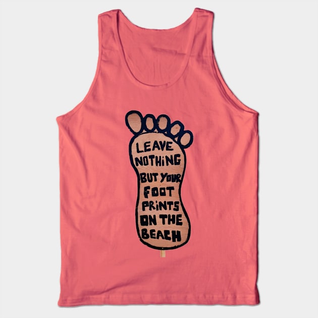 Foot print on the beach Tank Top by daghlashassan